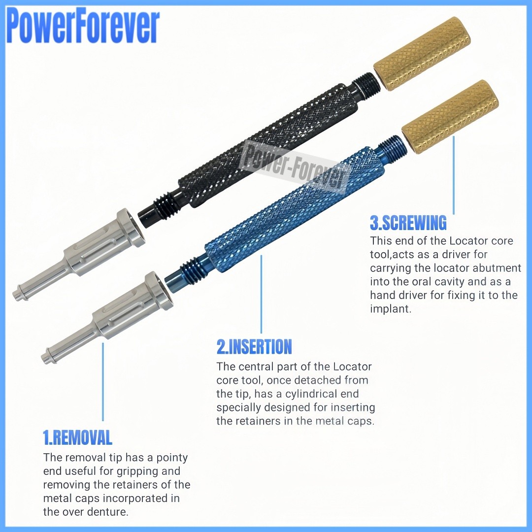 Dental 3-in-1 Locator Core Tool Universal Implant Insertion Extraction Tool Cap