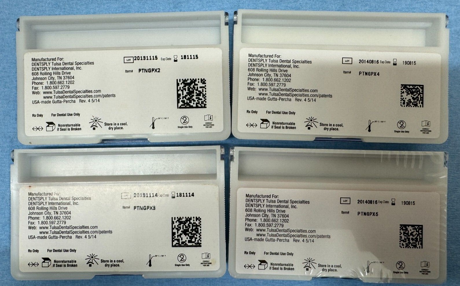 Protaper Next Gutta Percha Points Dentsply Tulsa Dental X2, X3, X4, X5
