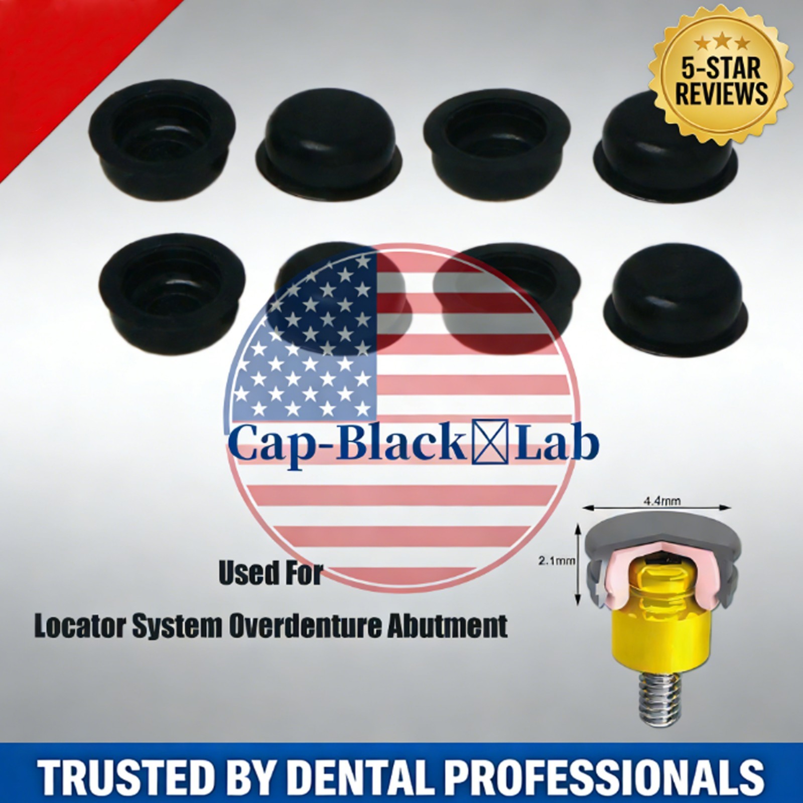 Replacement Metal Housing & Lab Processing Cap Inserts Assembly Fit Zest Locator