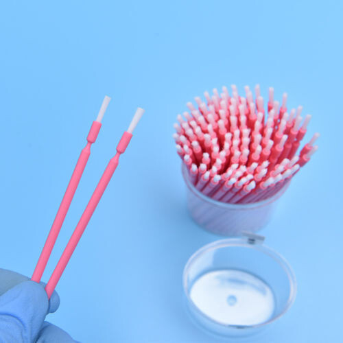 100 Pcs/1 Box Dental Oral Disposable Micro Brush Applicator Bendable Color Pink