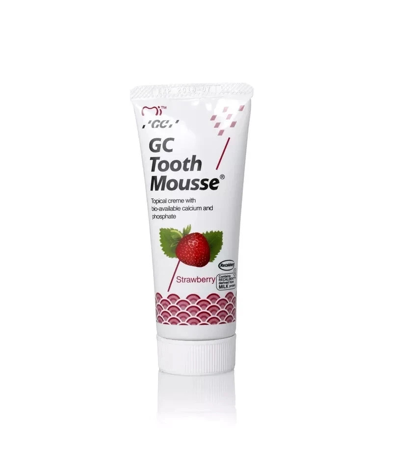 GC Tooth Mousse Strawberry Topical Tooth Cream With Recaldent 1 Tube of 40 gm