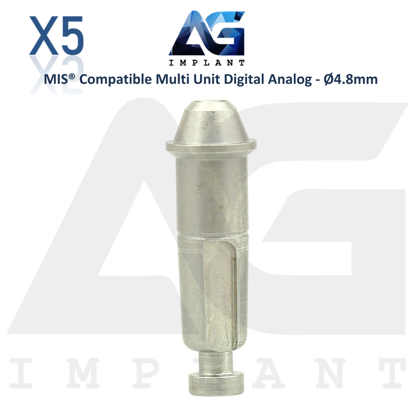 x5 Multi Unit Digital Dental Analog Ø4.8mm MIS® Compatible System Lab