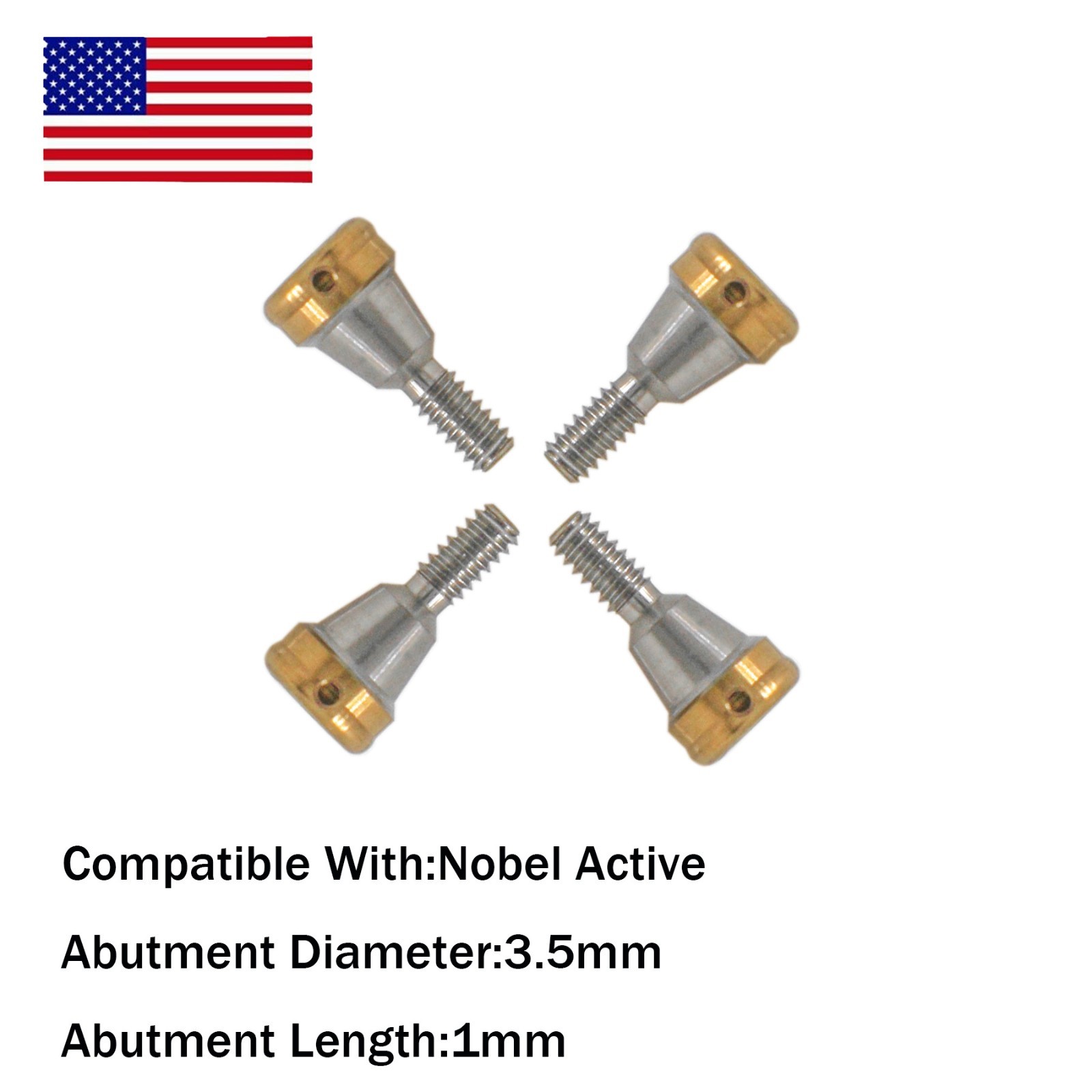 US Dental Locator Overdenture Abutment Fits Nobel Active Conical NP 1mm Height