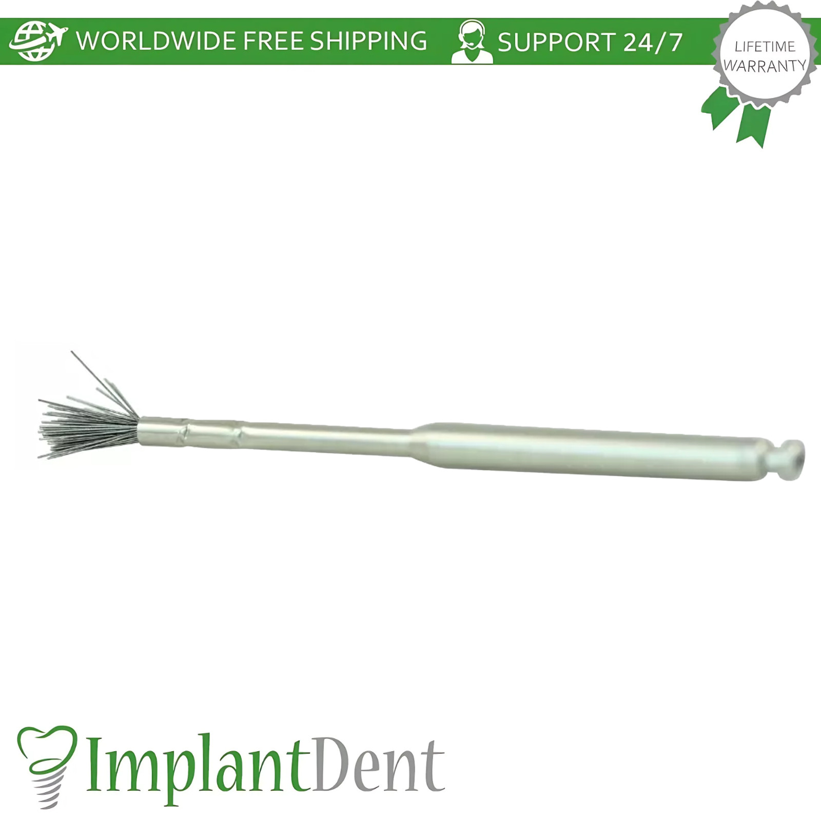 Dental Fixture Surface Cleaning Brush With NiTi Bristles Flexible Dentistry Tool
