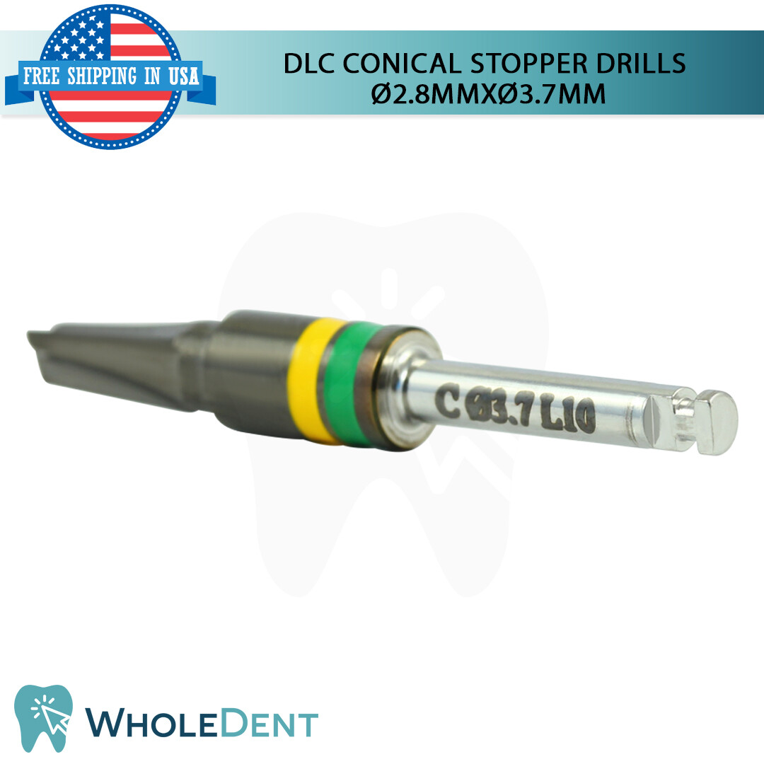 DLC Conical Integral Stopper Drill Ø2.8XØ3.7 Dental Im plant Tool Instrument