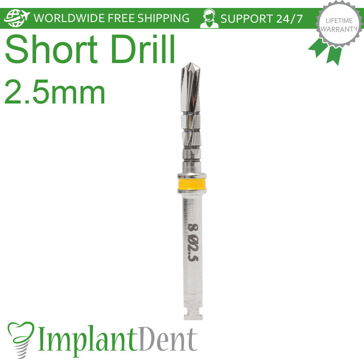 1x Dental Short Drills 11.5mm External Irrigated Stainless Steel Dentistry Tool
