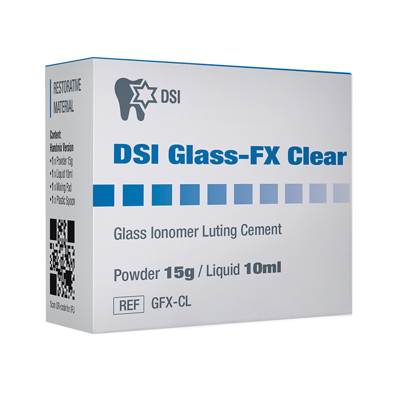 Dental DSI Glass-FX Clear Cement Semitransparent Restorative Material 15g&10ml