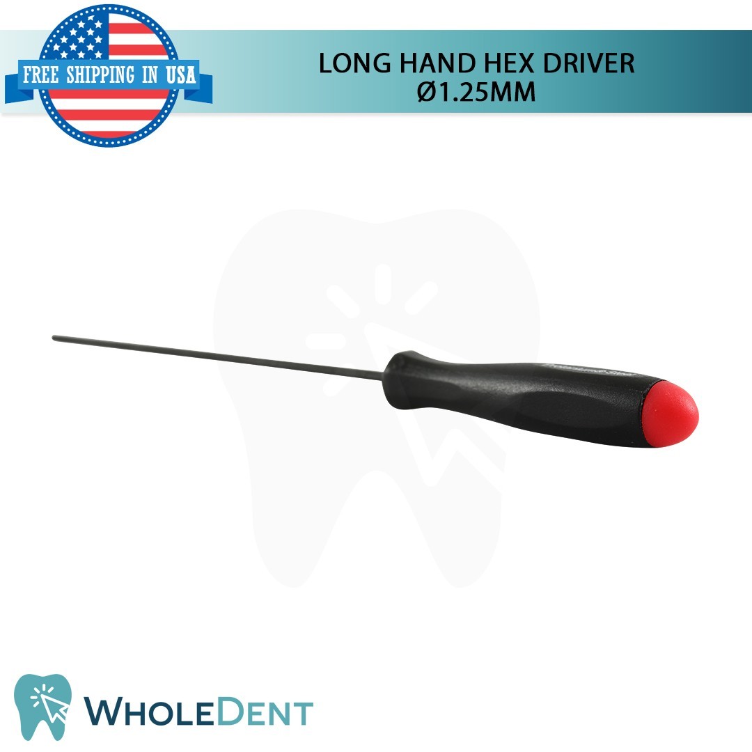 Dental Long Hand Hex Driver 1.25mm L60mm Prosthetic Insertion Tightening Tool