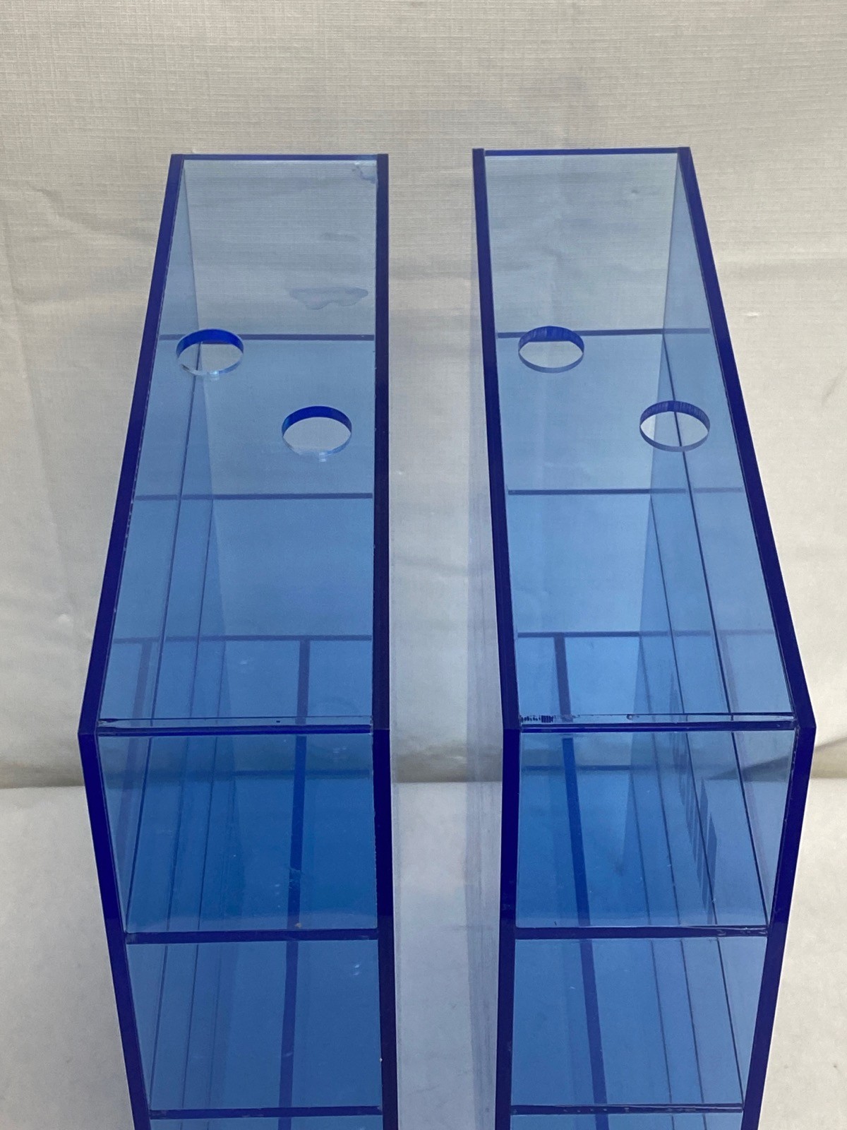 Used (2) MIDSCI Harvest Acrylic Serological Pipet Rack 5-Compartments Blue B