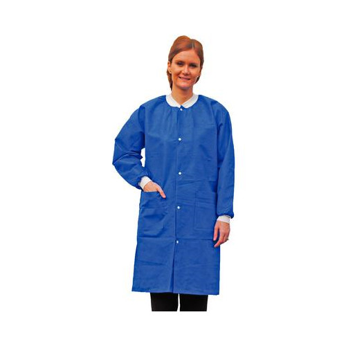 ValuMax 3660RYXL ExtraSafe Lab Coats Royal Blue Extra Large 10/Pk