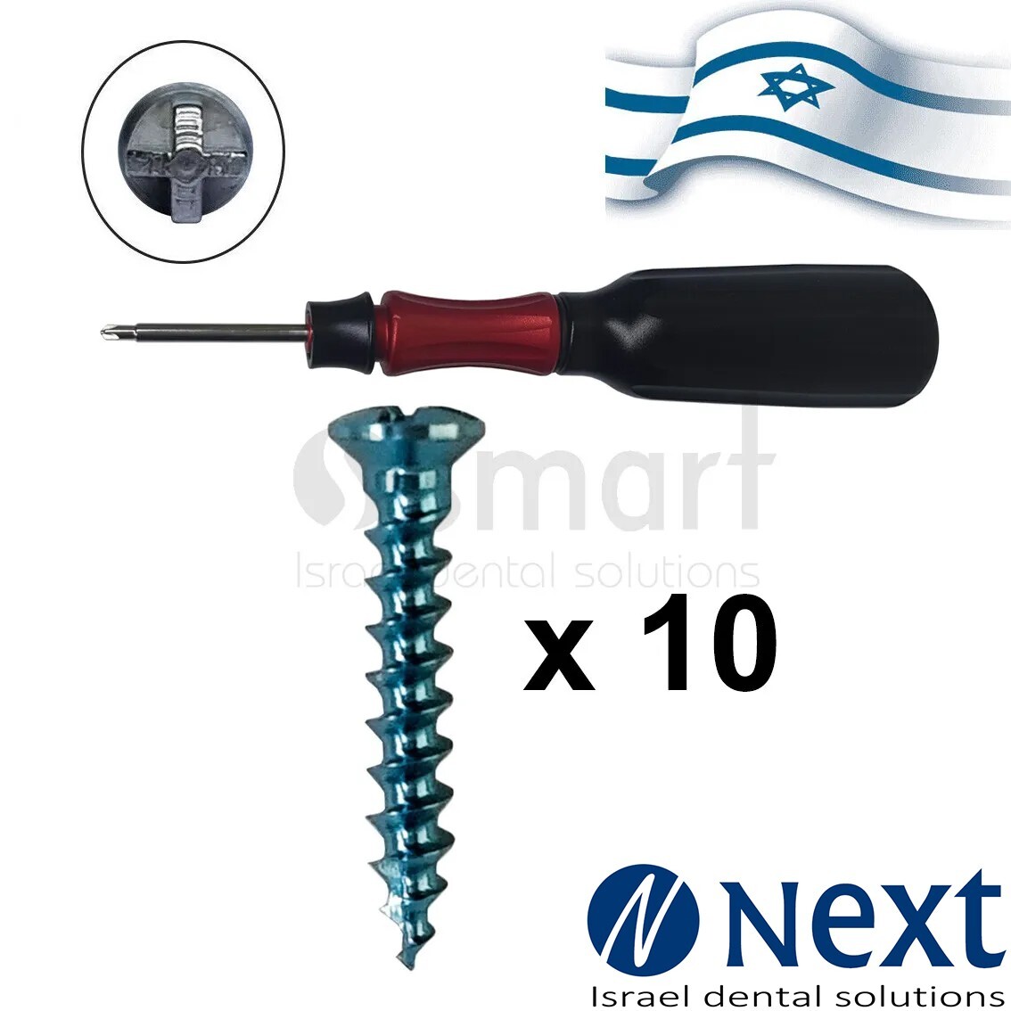 Lot x10 Screw titanium pin membrane Bone GBR Ø1.4 L8 tac + driver