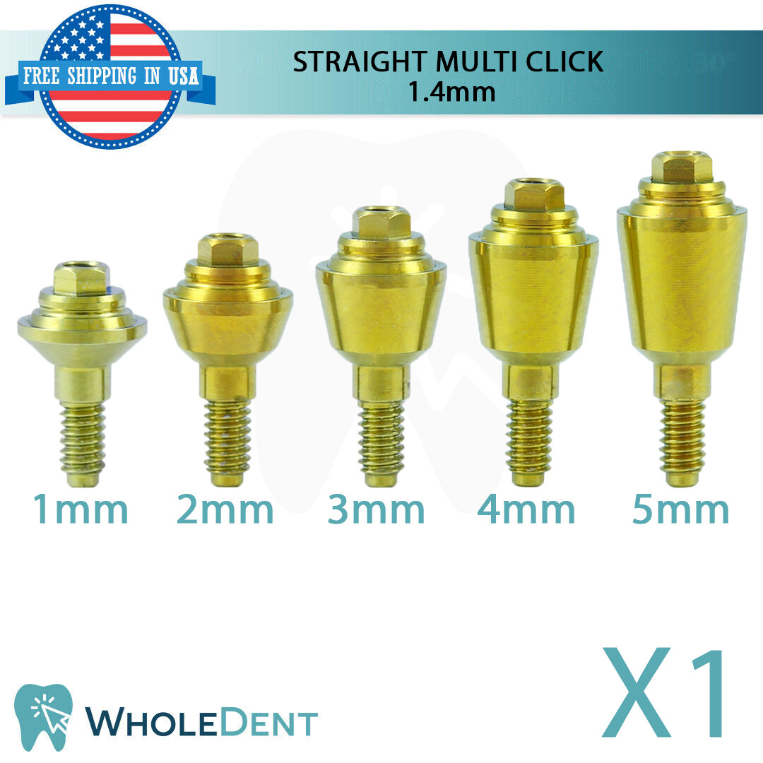 1X Straight Multi Unit 1.4mm Abutment Attachment Internal Hex 2.42mm Dental