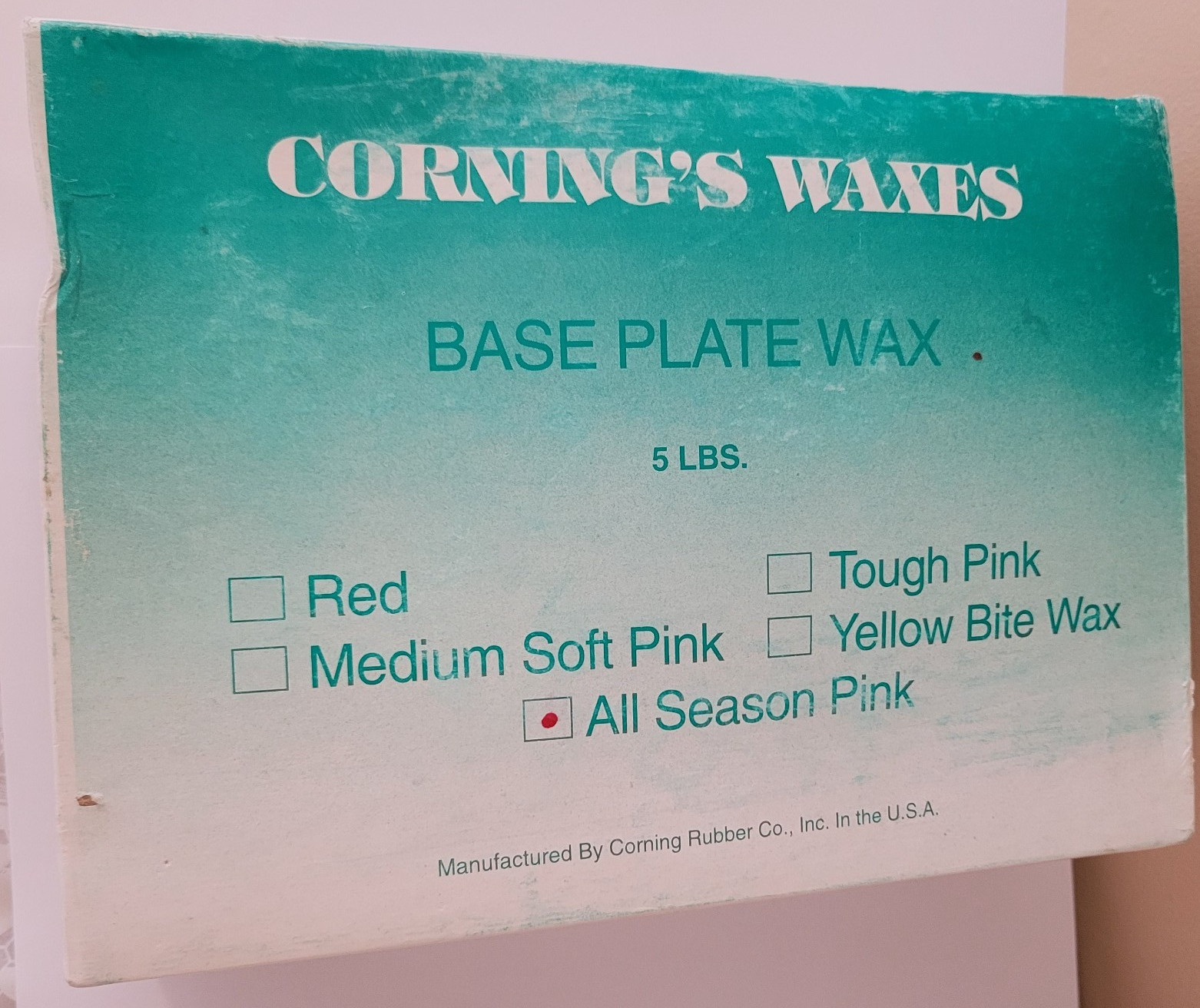 Vintage 2010 Corning Base Plate Wax Pink – All Season – 5 lb