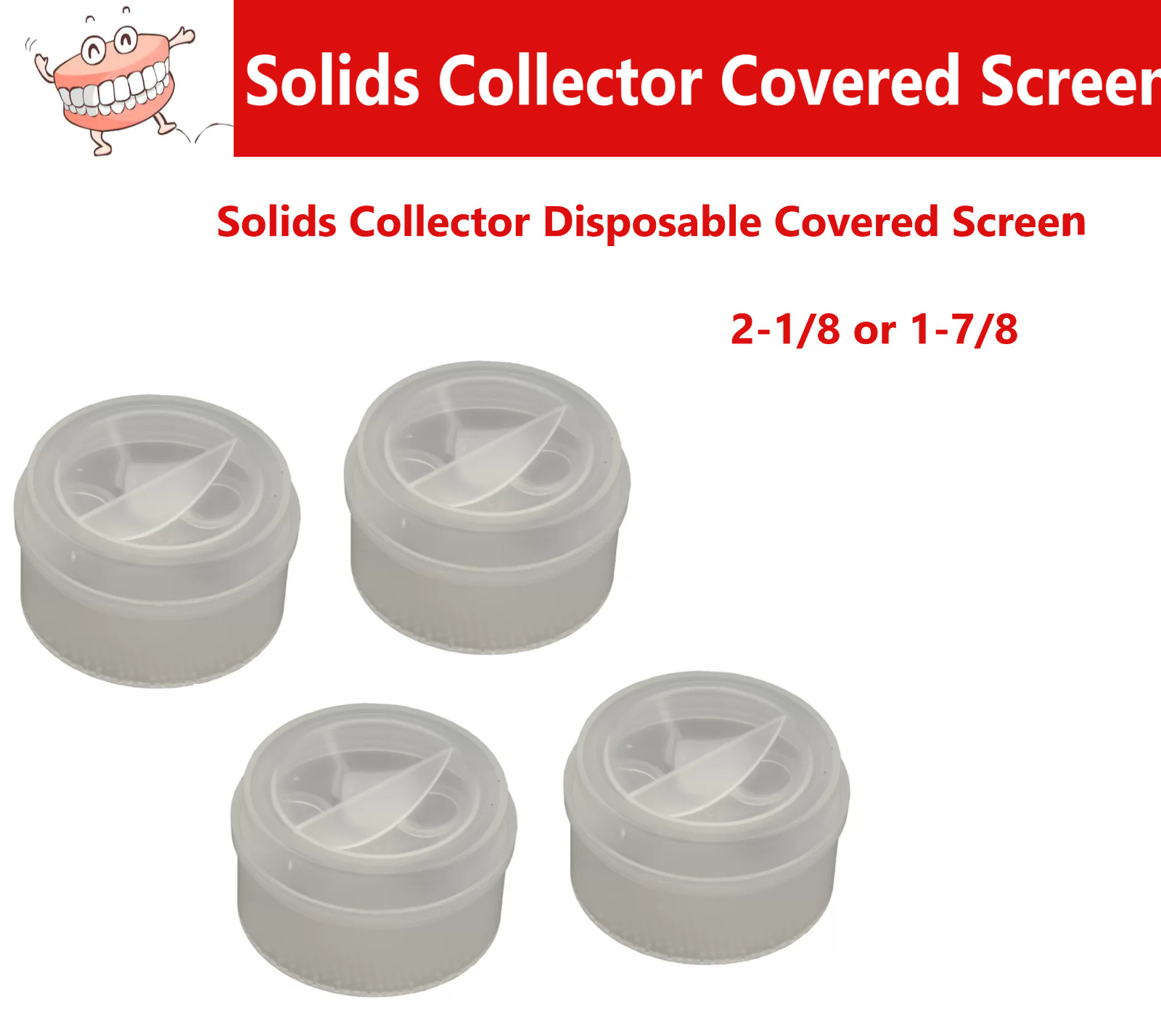 Dental DCI Solids Collector Disposable Covered Screen 1-7/8 or 2 1/8″ Upto 50/Pk