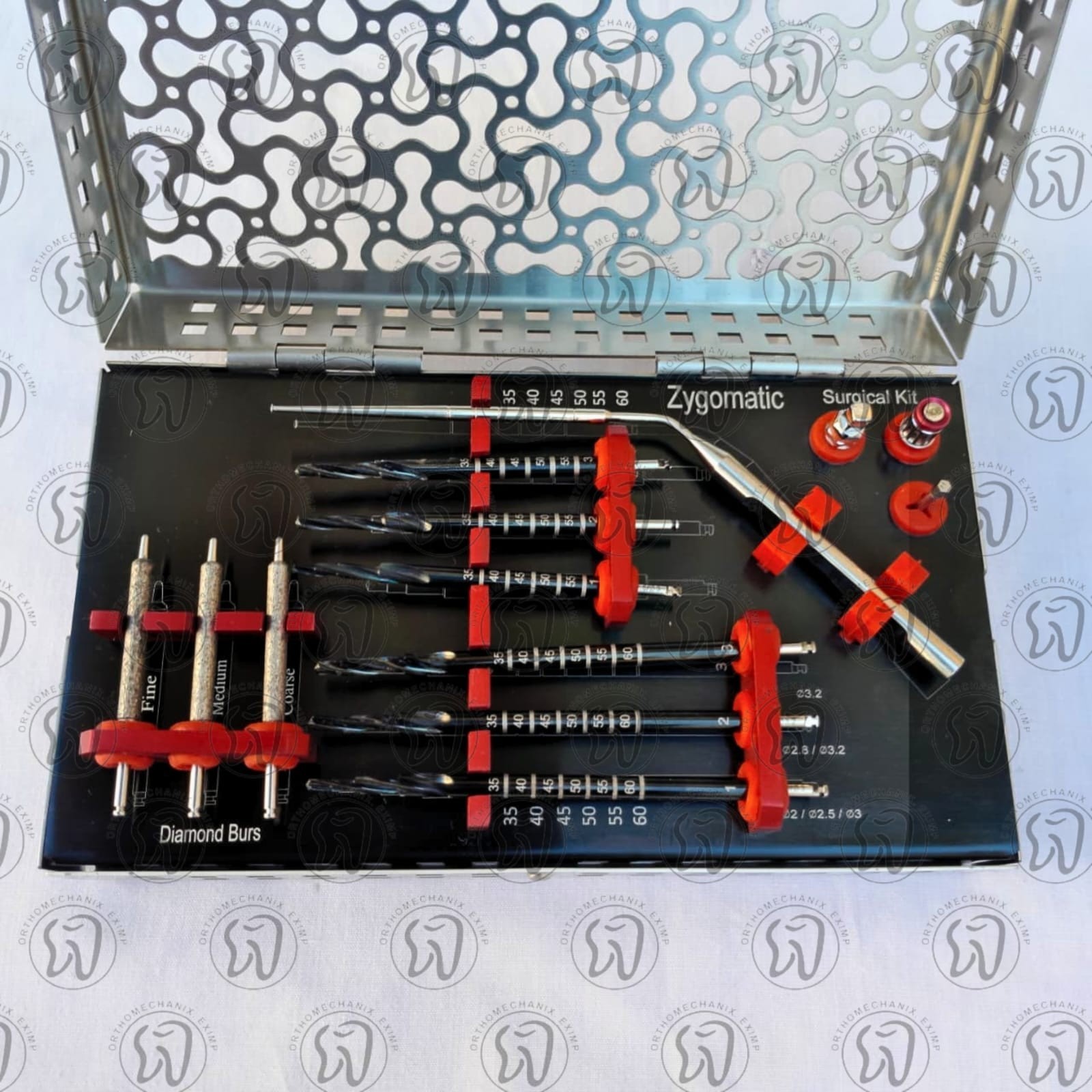 14 Pcs Dental Implant Zygomatic Surgical Kit Titanium Coated Drills Zygoma Bone
