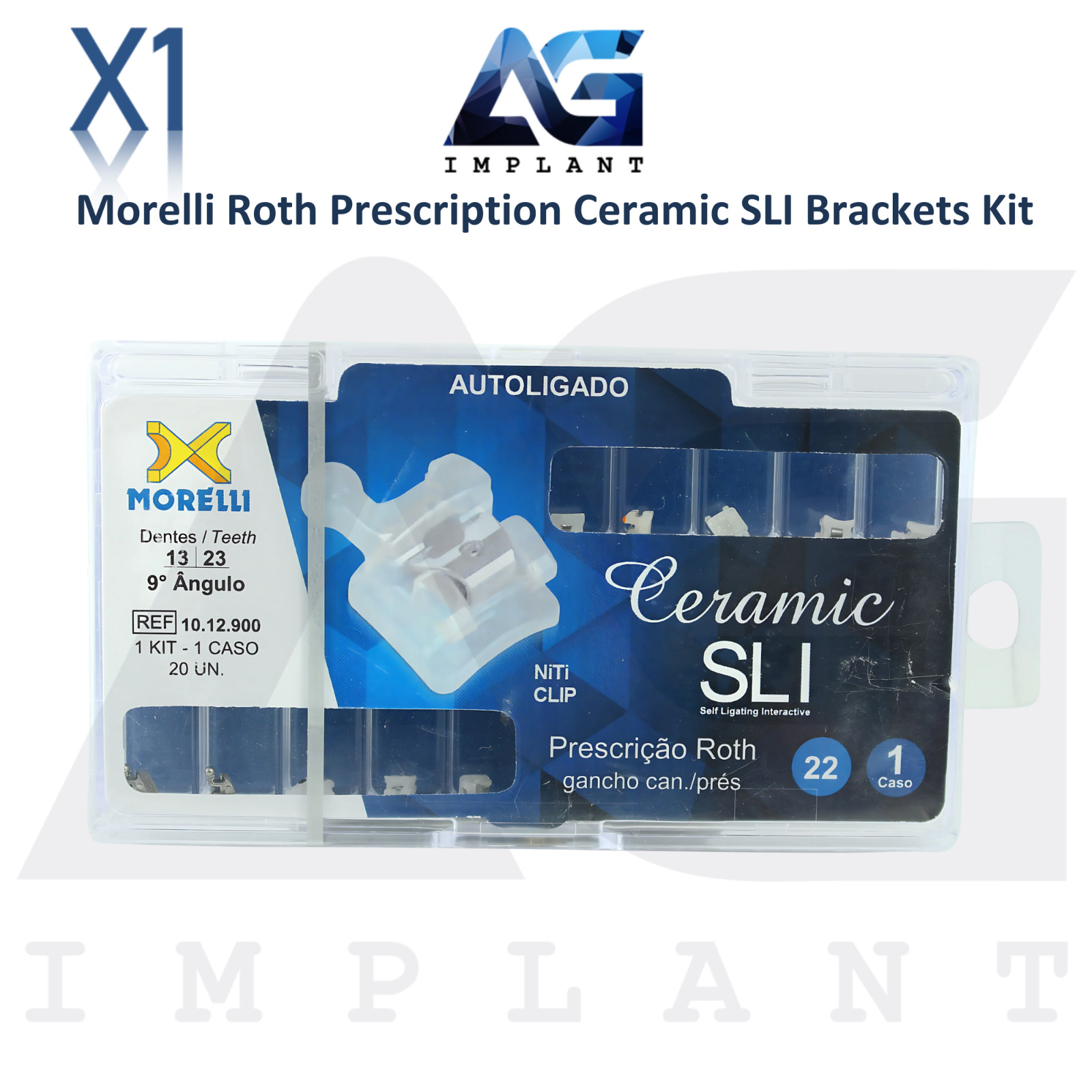 Dental Orthodontic Roth Prescription Ceramic SLI Brackets Kit 20pcs 0.020″ Slot