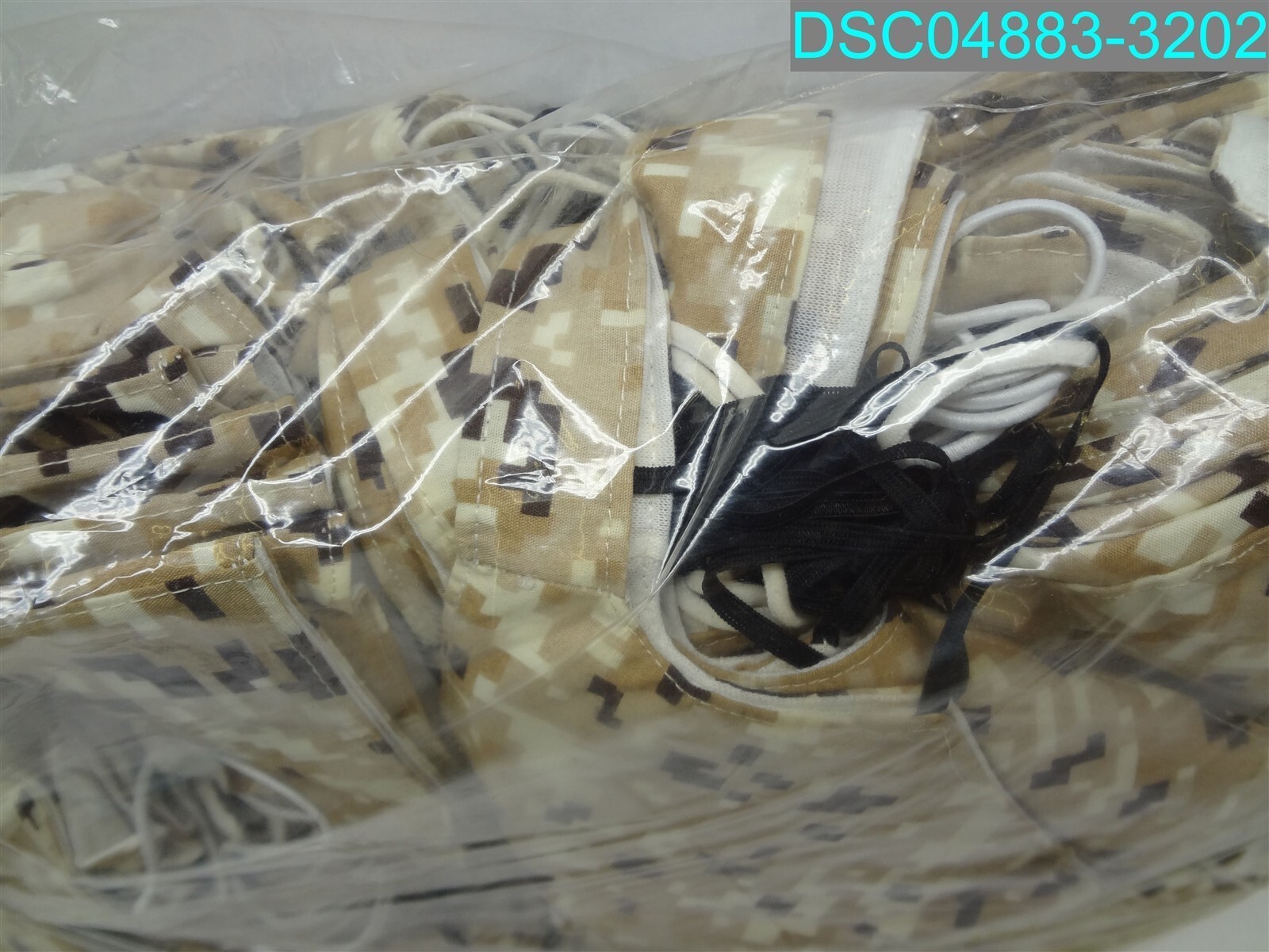 QTY=200: Pixel Brown Camo Camouflage Adult Cloth Face Mask