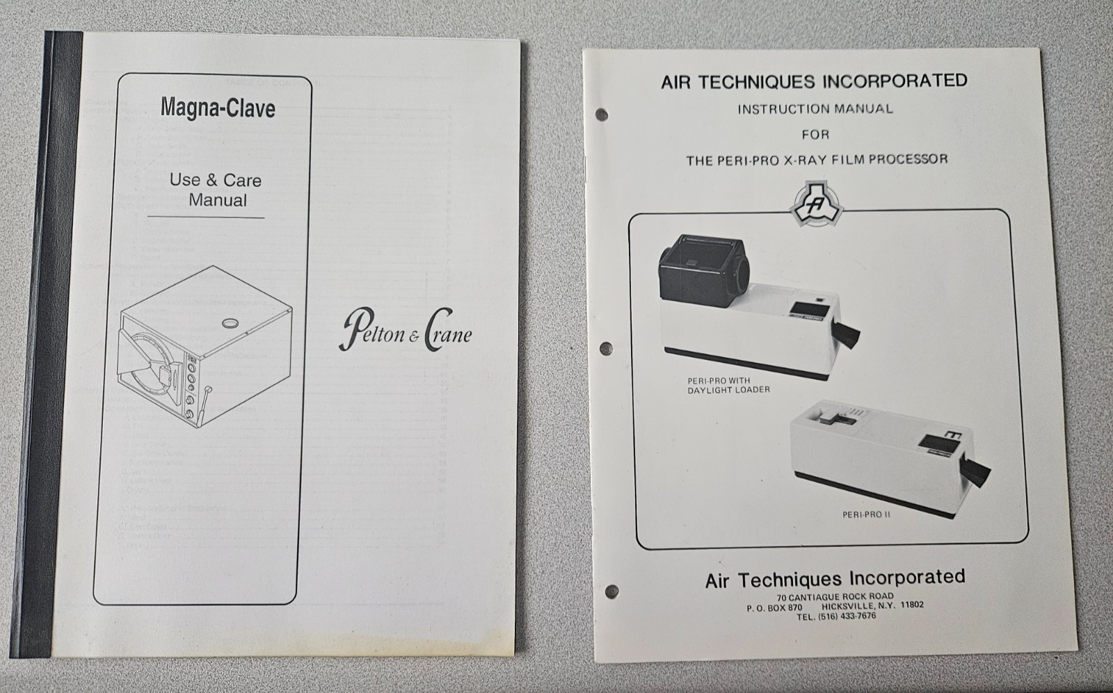 PELTON & CRANE MAGNACLAVE AND AIR TECHNIQUES PERI PRO INSTRUCTION MANUALS