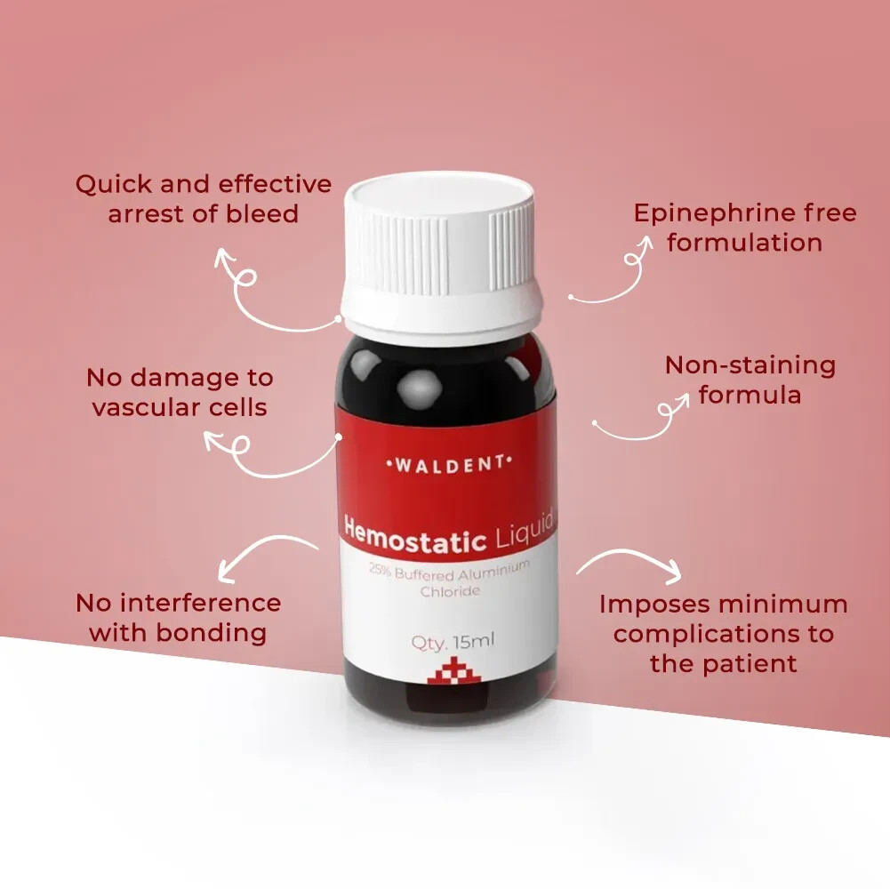 Waldent Hemostatic Liquid 25% Aluminum Chloride 15ml For Dental Use (Free Ship).