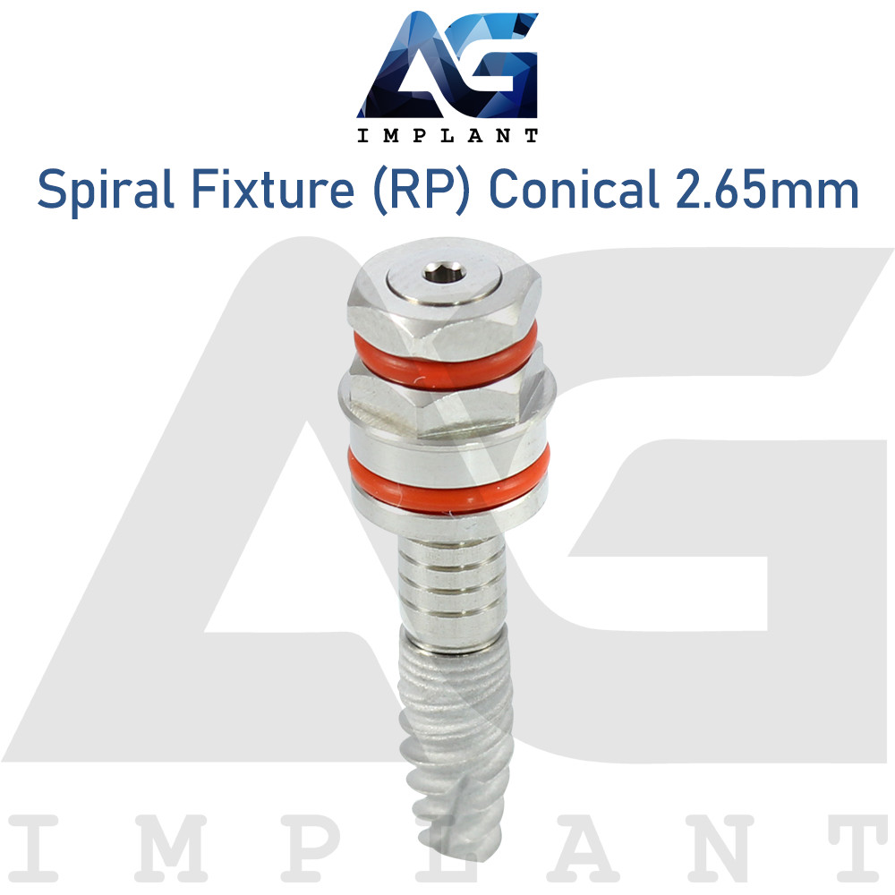 10 Spiral Fixture Regular Platform (RP) Conical Connection Hex 2.65mm Dental SLA