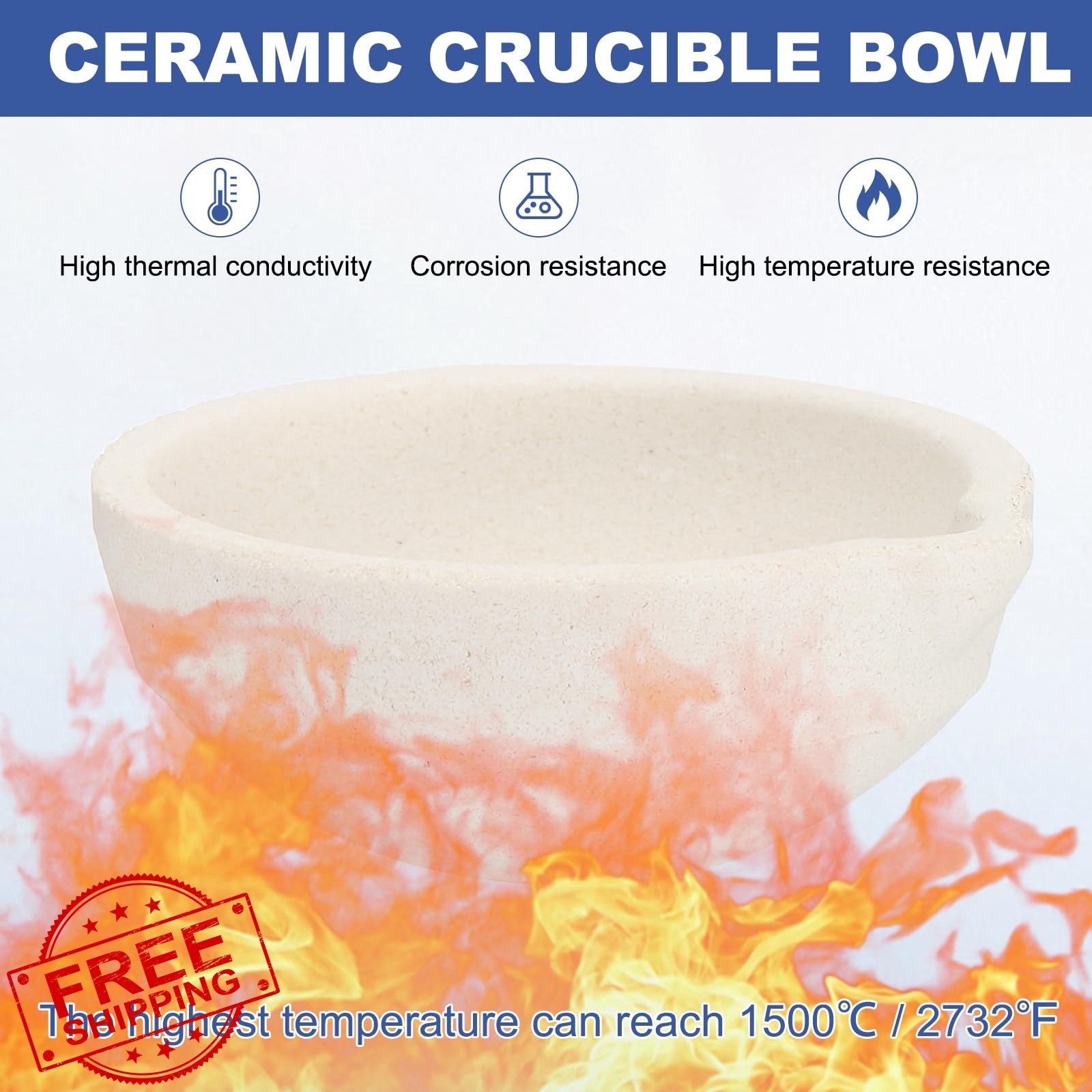 HARFINGTON 2pc 5000g ceramic crucible