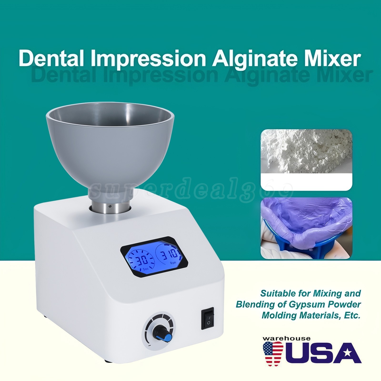 ALGINATE DENTAL MIXER LAB IMPRESSION MATERIAL 110V or 220V po