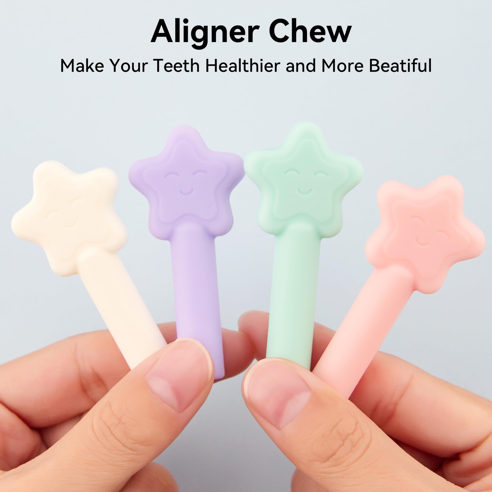 Aligner Chewies for Invisalign, 4-Pack Star Style Silicone 4PCS, 1