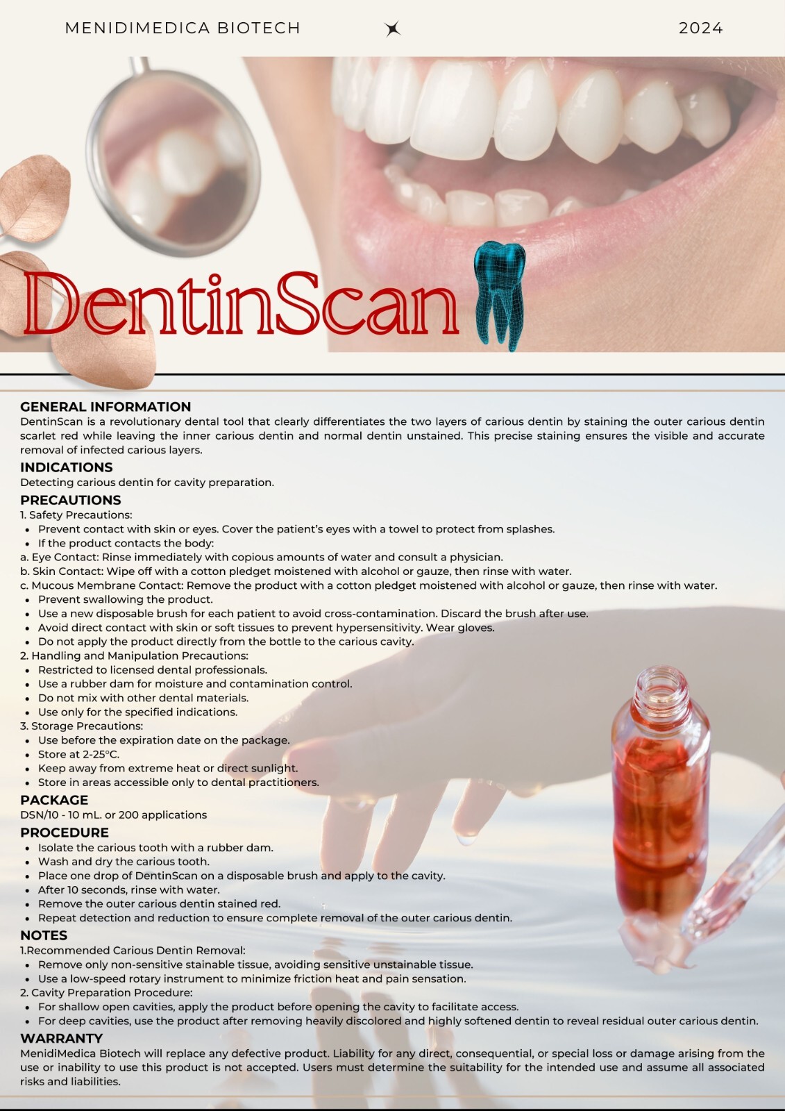 Dental Caries Detector 5 X 10 ml Bottles DentinScan