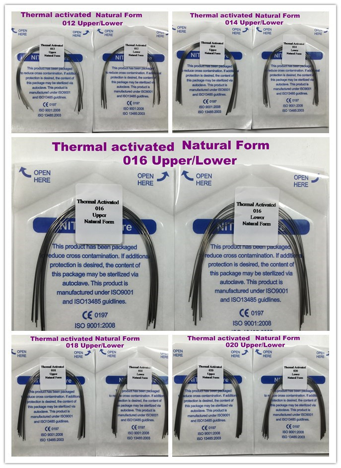 5-pack Dental Oval/Natural Thermal Activated Niti Arch Wires Round Ortho 12-20