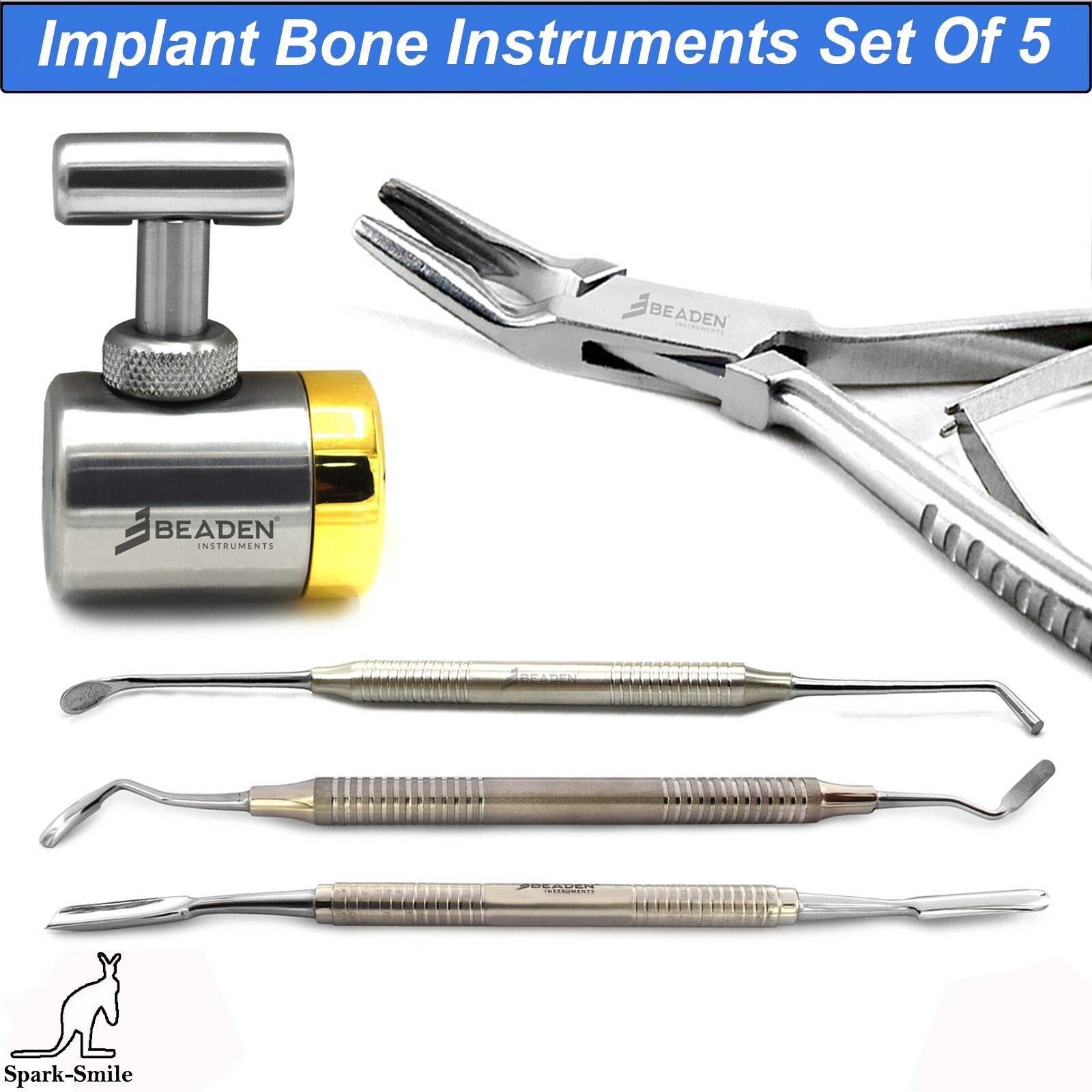 Dental Bone Mill Grinder Palti Graft Spoon Rongeur Cut Implant Bone Instruments