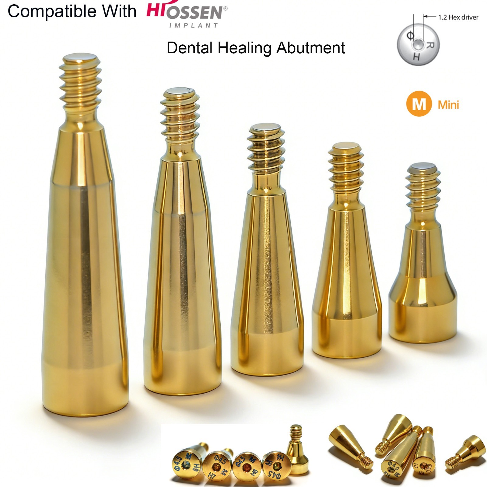 Dental ET/TS System Ø4.0 Ø4.5 Mini Healing Abutment/Cover Screw For Hiossen Oss