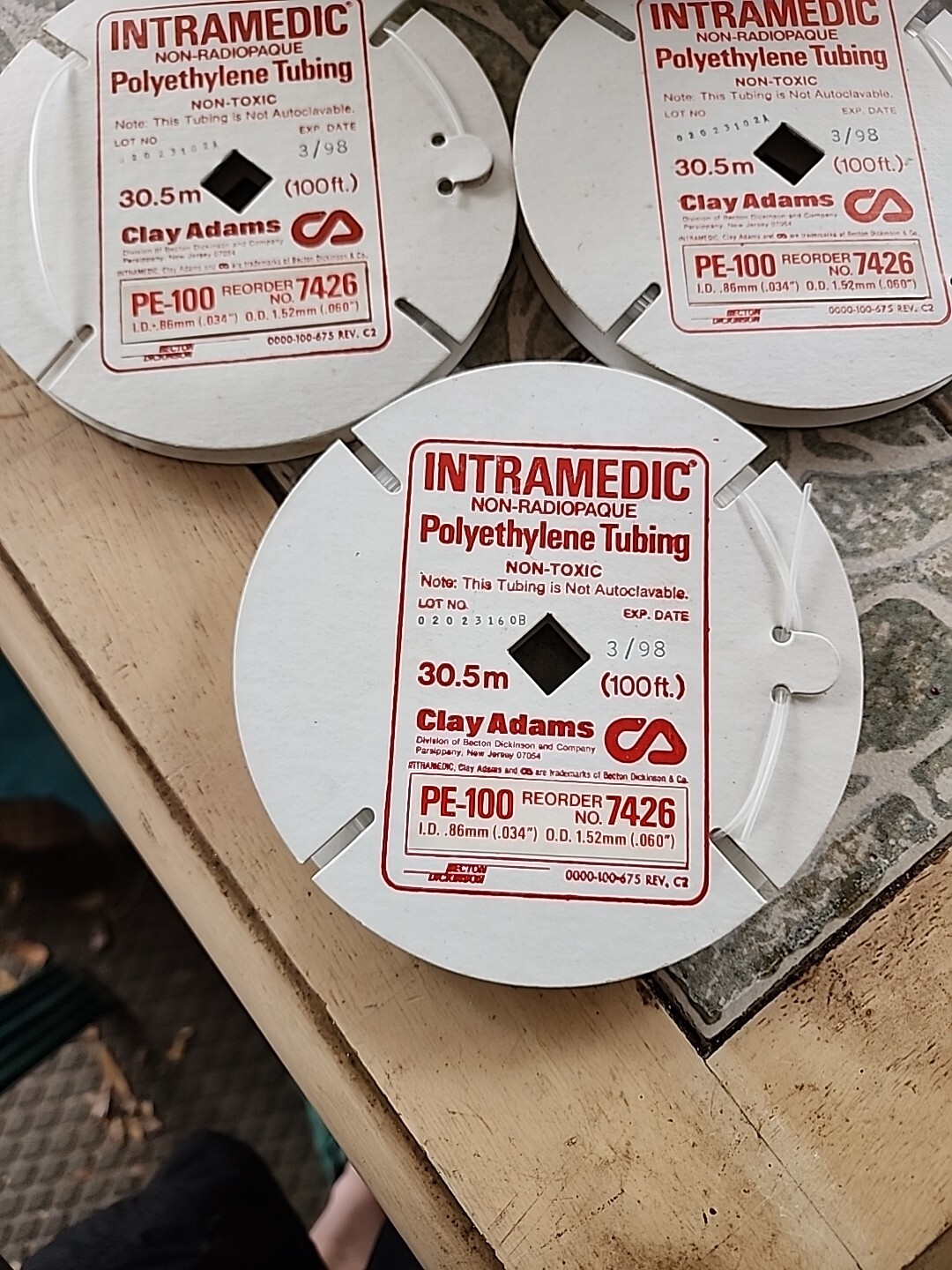 Lot of Intramedic™ PE-90/100/160 Polyethylene Tubing Clay Adams NON-RADIOPAQUE