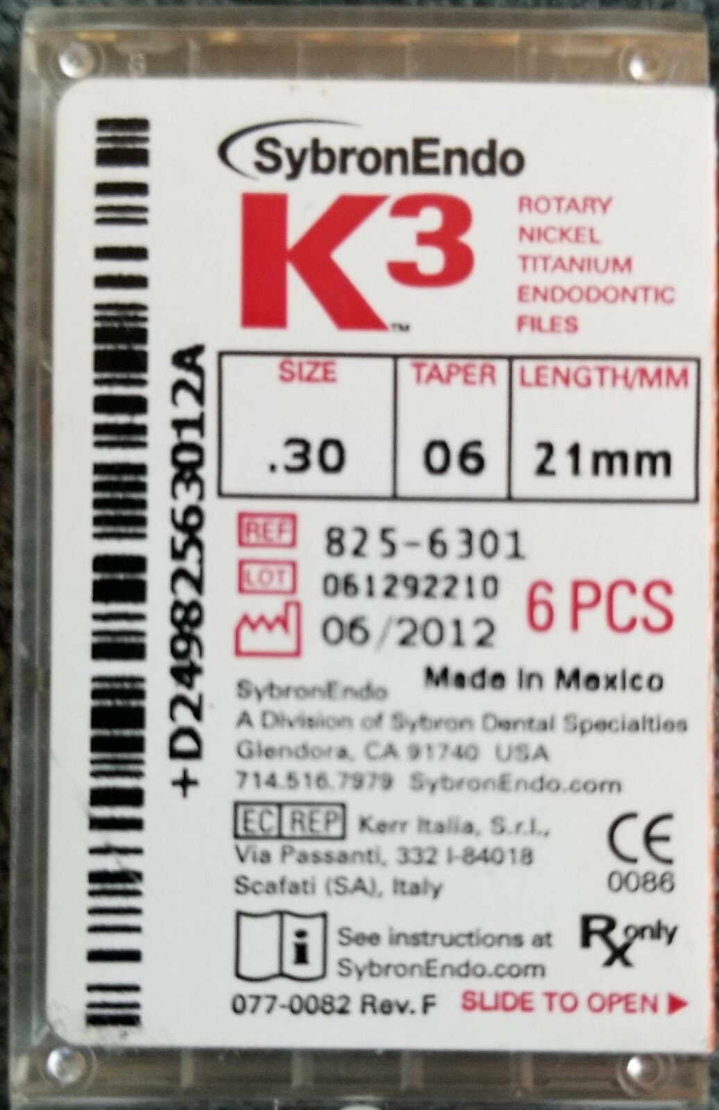 SybronEndo K3 Rotary Files 30/06, 21mm