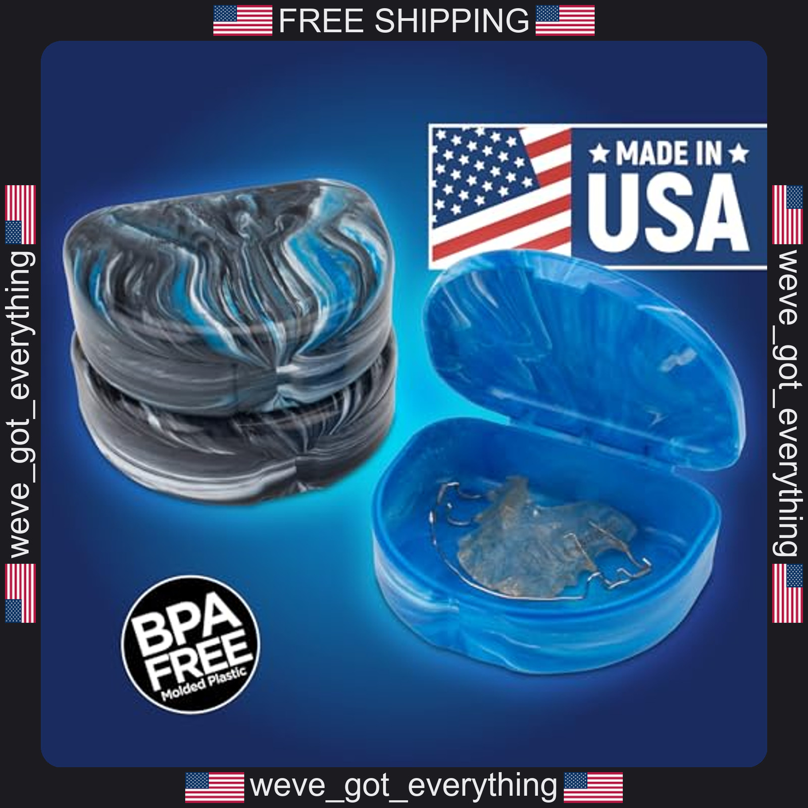 3 Pack Orthodontic Aligner Cases BPA Free Vented Plastic