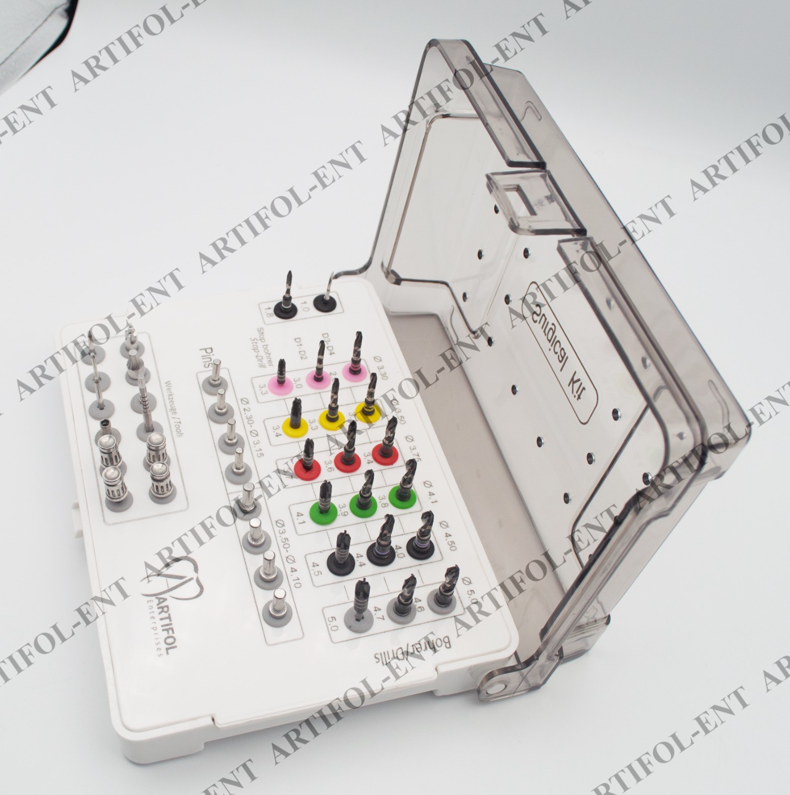 40 Pcs Dental Drills Kit with Stoppers, Guide Pins, Lance Pilot Drills#OS10100