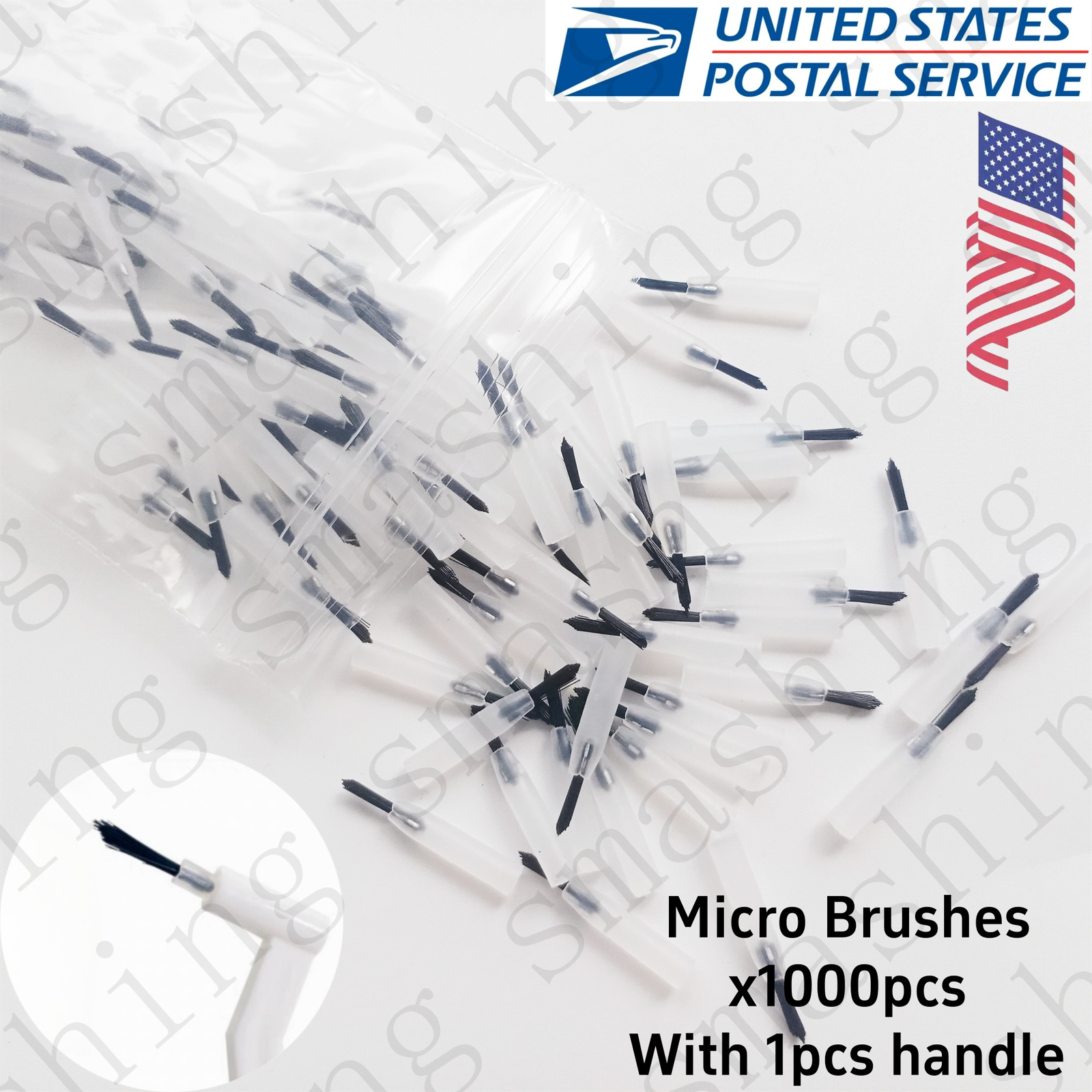 1000Pcs Dental Micro Brushes Composite Resin Mini Applicator Brush Tips Handle
