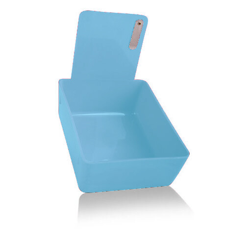 Plasdent Lab Pan – Blue Plastic Pan with Metal Clip, 7-1/16″ x 5-5/8″