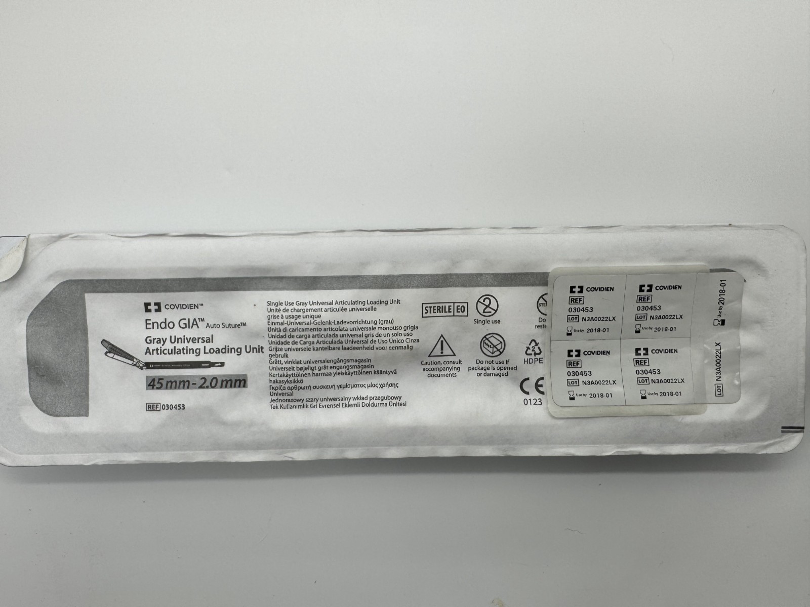 COVIDIEN ENDO GIA 45mm 2.0mm Articulating Loading Unit – REF 030453 — EXPIRED