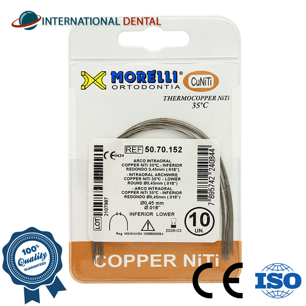 Orthodontic Dental Morelli Intraoral Archwire Thermo Copper NiTi 35° Round