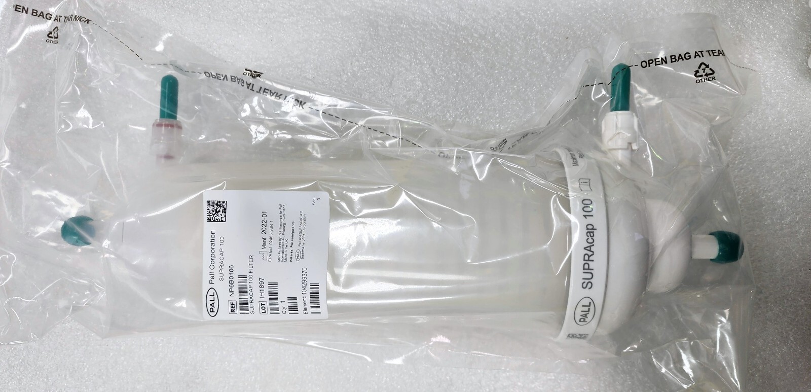 CYTIVA / PALL NP6B0106 Supracap 100 depth filter capsule, in-line style, 10 in
