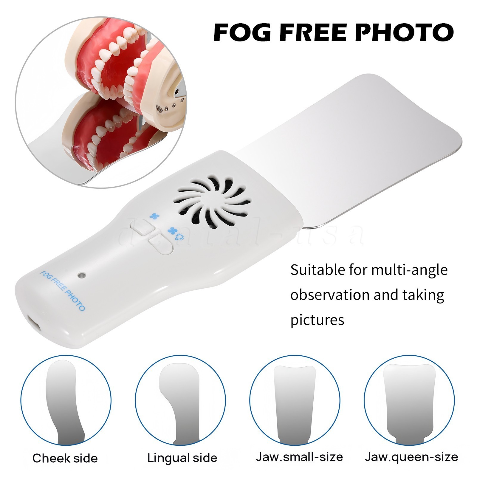 Dental Occlusal Mirror Fog Free LED Intra Oral Photo System 4 Mirrors Defogging