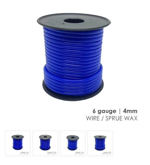 BESQUAL – Dental Wire Spool Wax Blue 6 gauge (4 mm diameter) – 250g