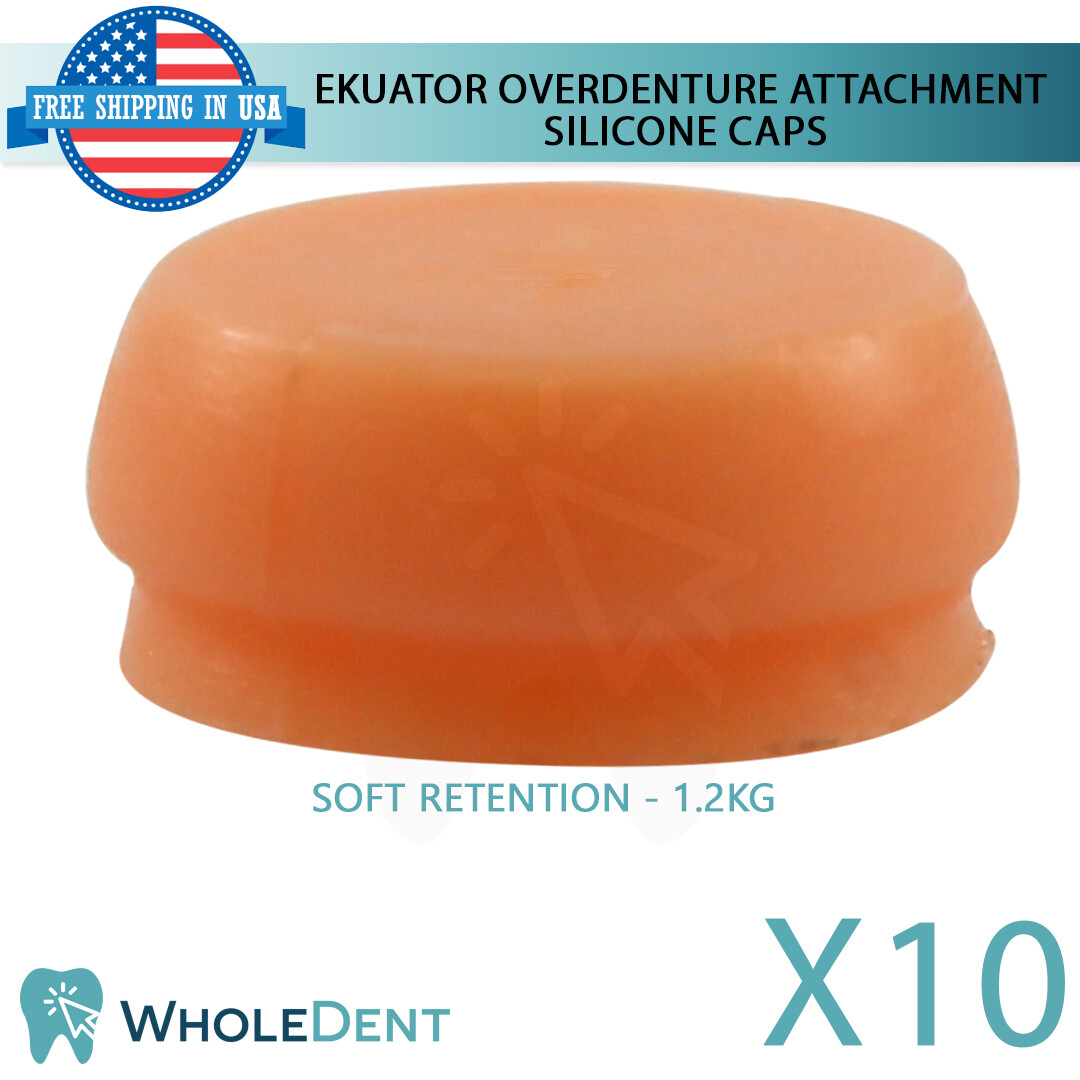 10x Soft Silicone Cap Ekuator Overdenture Attachment Abutment Dental