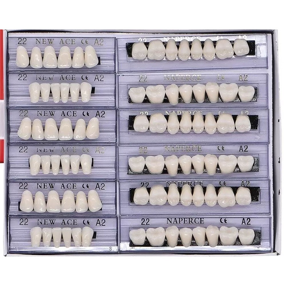 10Boxes Dental Acrylic Resin Denture 22#A2 Full Sets Teeth Upper Lower Shade US