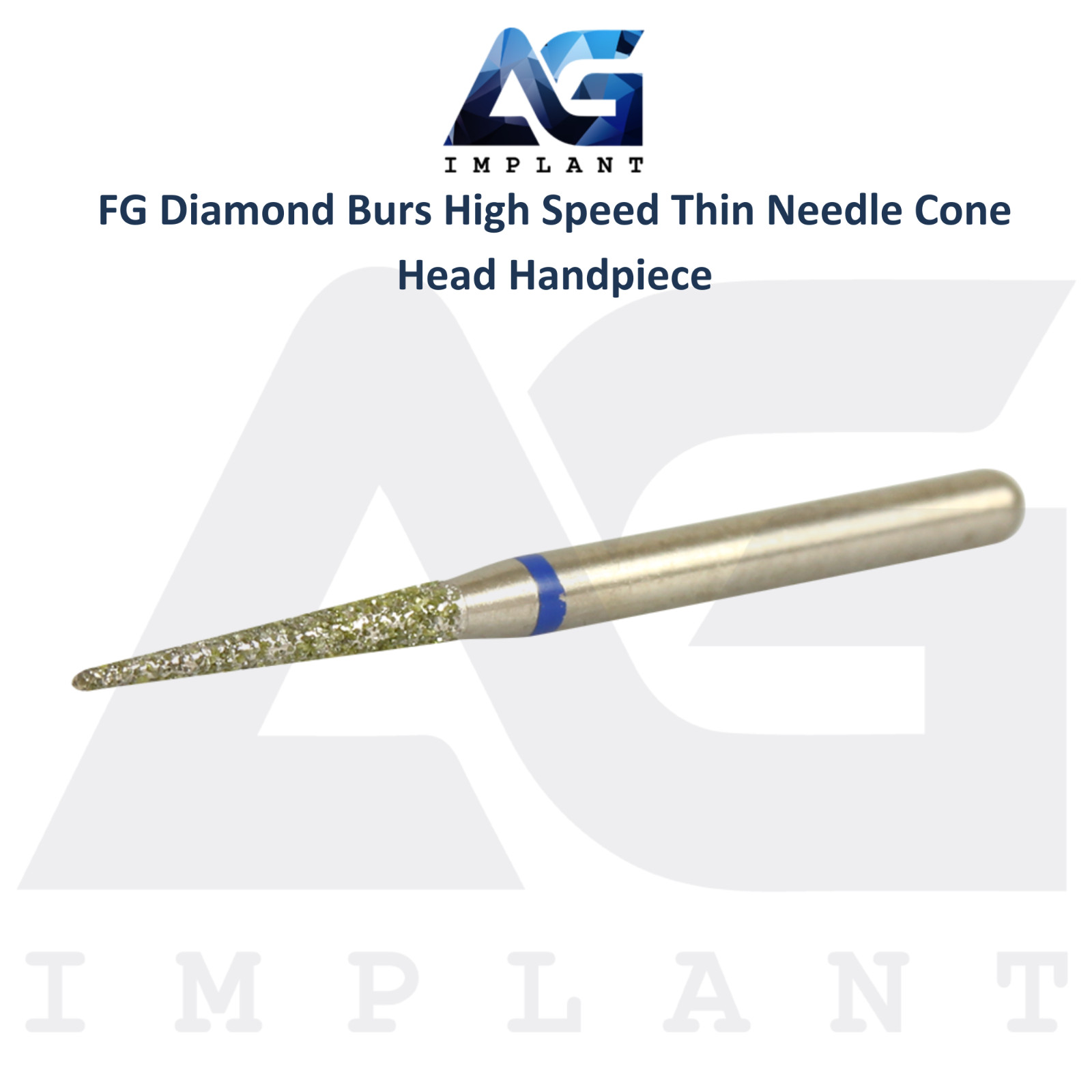 Dental FG Diamond Burs High Speed Thin Needle Cone Head Handpiece Sterile 10pcs