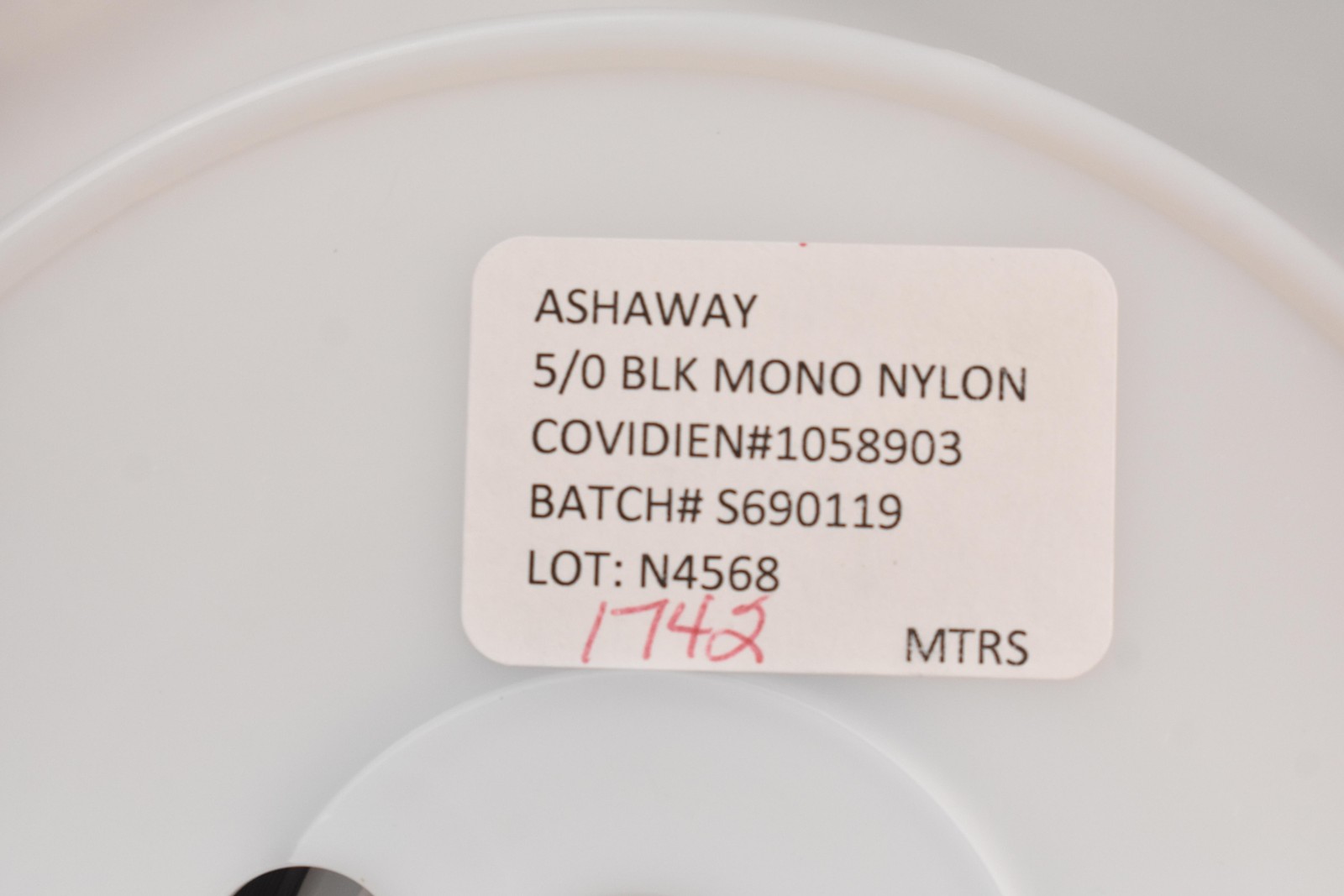 Ashaway 5/0 Black Mono Nylon Suture Thread 1742 Meters Covidien 1058903 Spool