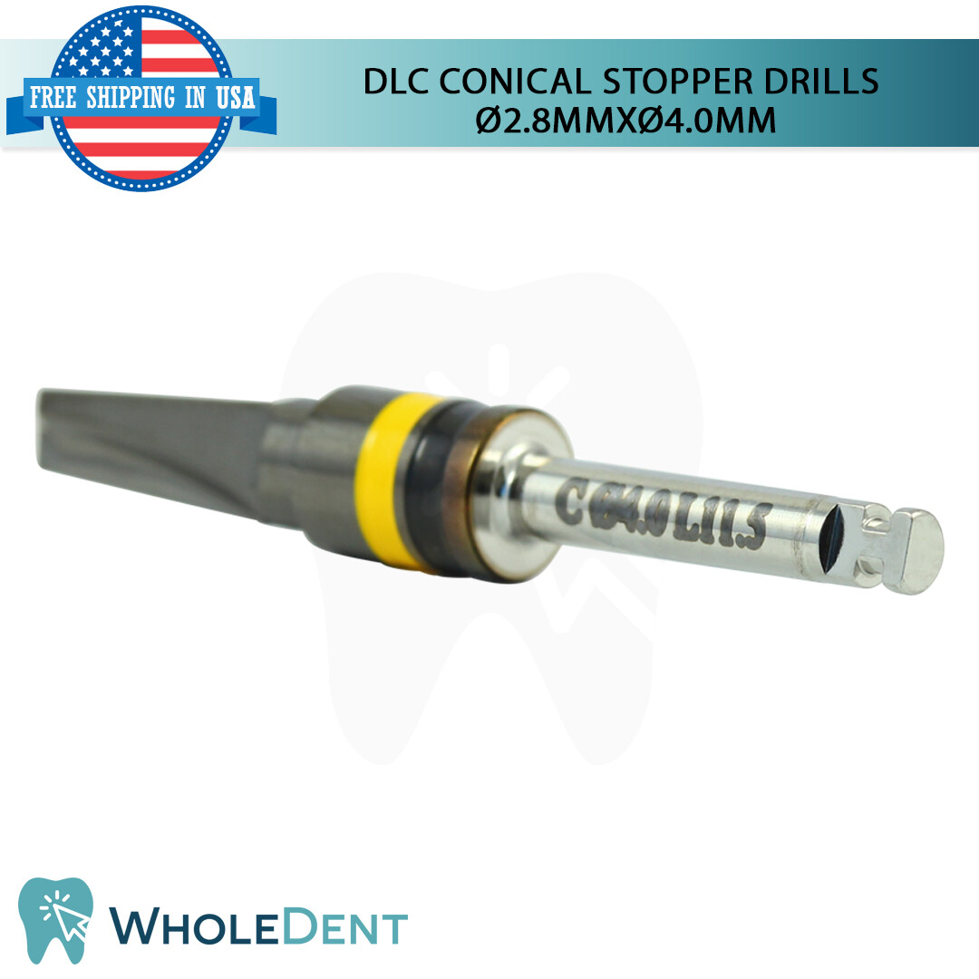 DLC Conical Integral Stopper Drill Ø2.8XØ4.0 Dental Im plant Tool Instrument