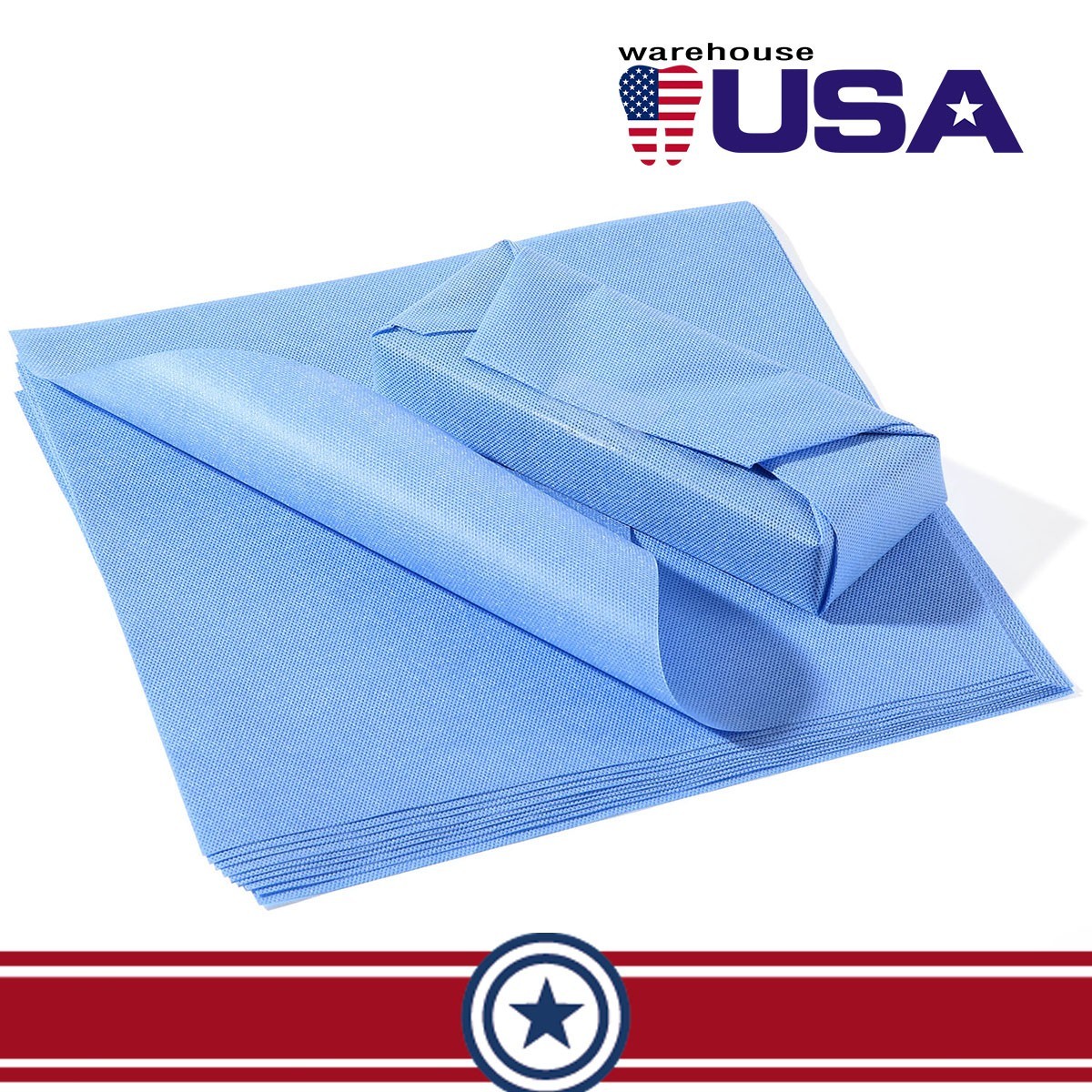 50Pcs Autoclave CSR Sterilization Wraps Sheets Steam SMMS Non-Woven 20″x20″ FDA