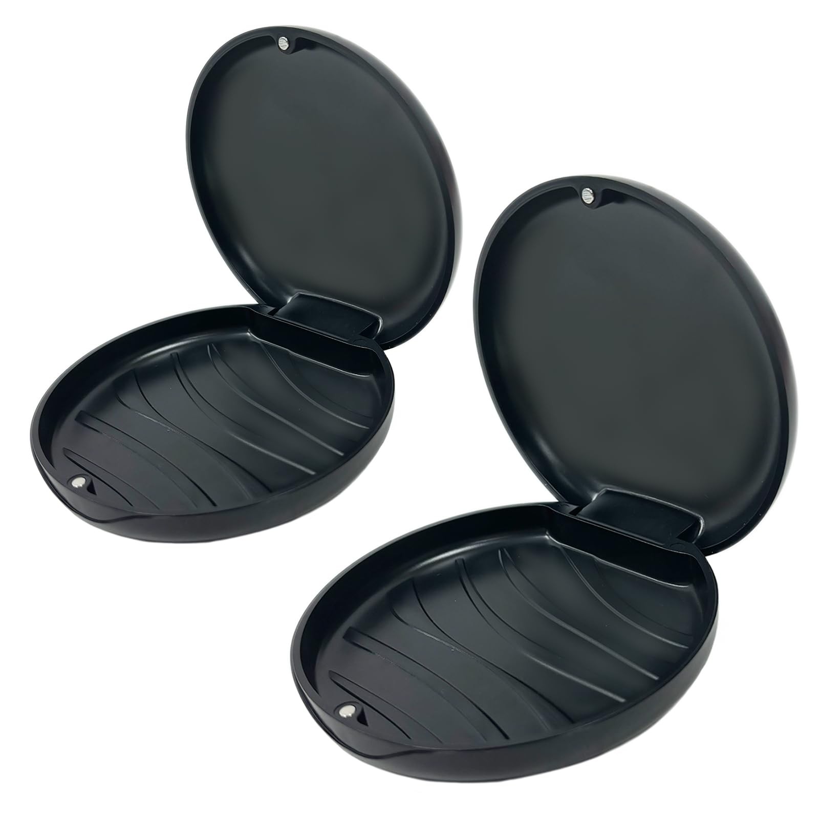 Maoerdental 2 Pack Orthodontic Retainer Case with Solid Color,Simple Black