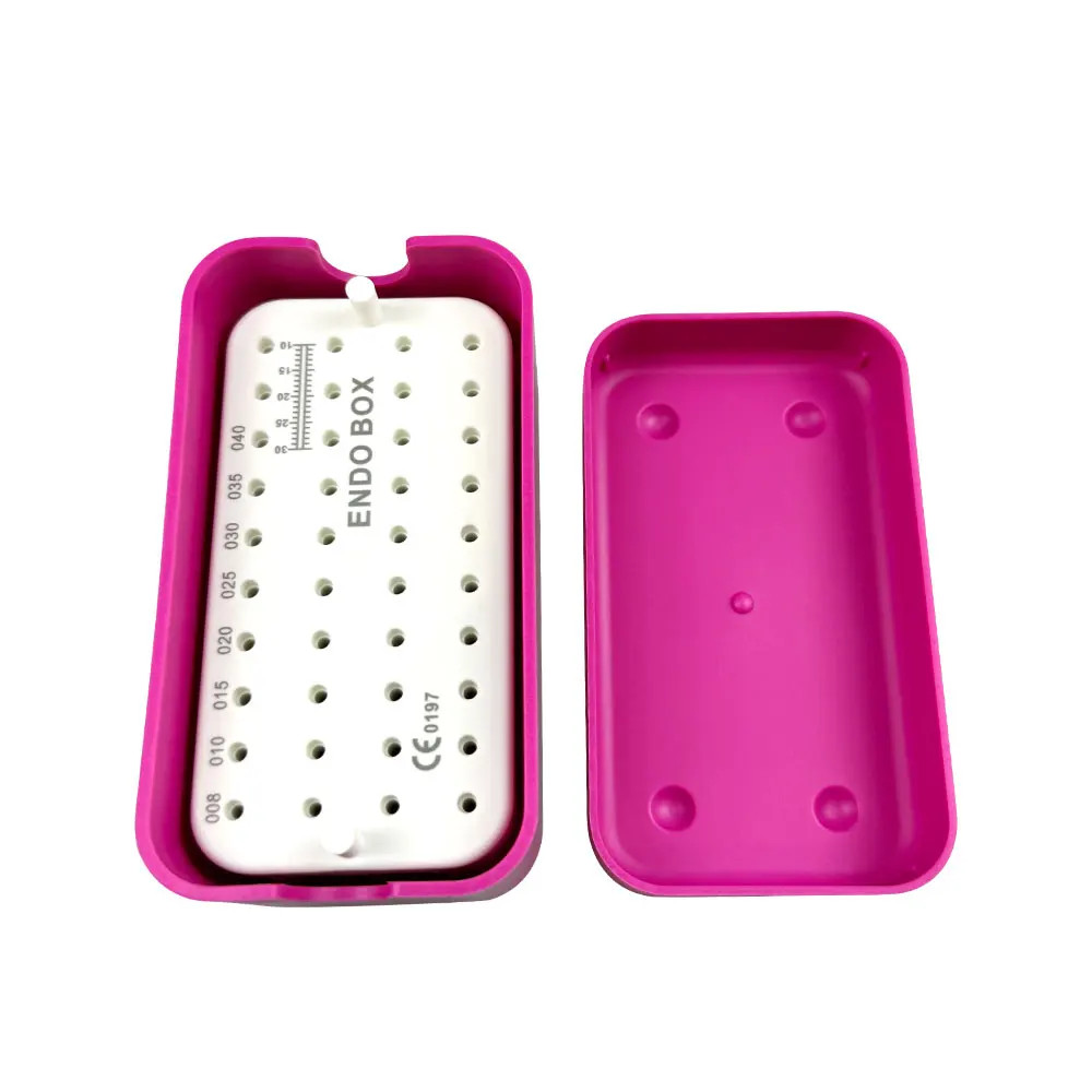 40H Dental Endo Box With Ruler Block Stand Dental Disinfection Endo Files Holder